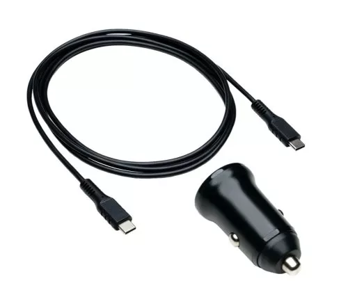 Chargeur rapide USB pour voiture 20W C avec câble C, chargeur USB pour voiture, câble de charge C vers C, noir, boîte DINIC avec trou européen, 1,50m